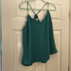 J Crew Factory Green Scalloped Cami